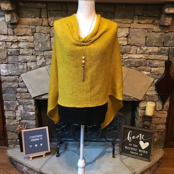NATURAL LIFE Sweaters - NWT Boho Mustard Poncho Top One Size